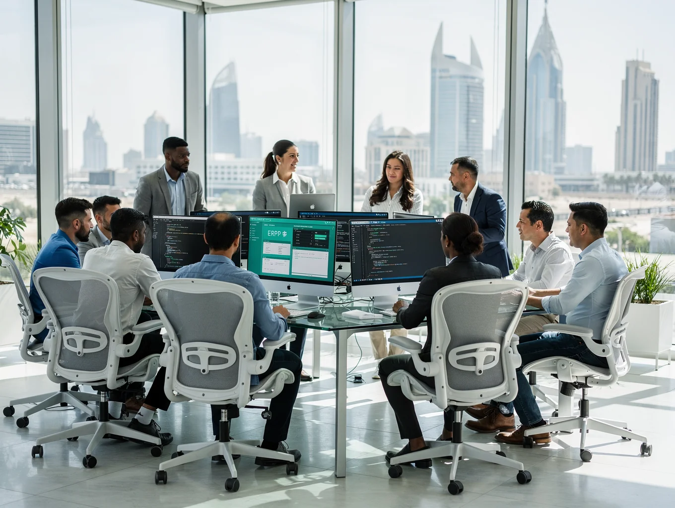 ZCREATIX technology directors in collaborative Dubai studio meeting