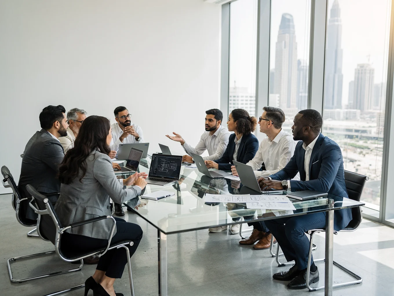 ZCREATIX engineering team collaborating in modern Dubai office